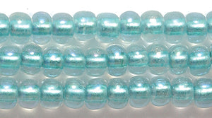 6SB3884-A: CZ Seed Bead Metallic Green Lined Crystal AB 6/0 36STR