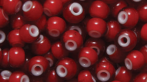 6SB246-WH: CZ White Heart DK Red 6/0 50GM