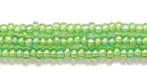 11SB581-T: CZ Seed Bead TR LT Kelly Green AB 11/0 6HK