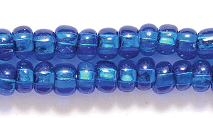 6SB468:  CZ Seed Bead Silver Lined Capri Blue 6/0 - 36STR