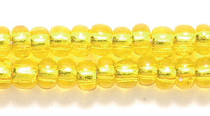 6SB422: CZ Seed Bead Silver Lined Yellow 6/0 36STR