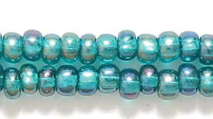 6SB487-AB:  CZ Seed Bead Silver Lined Emerald AB 6/0 - 36STR