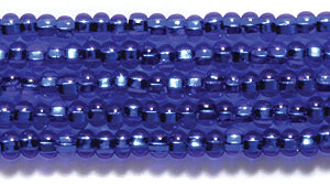 10SB476: CZ Seed Bead Silver Lined DK Sapphire Blue 10/0 5HK