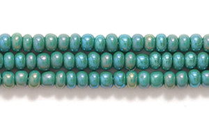 10SB586: CZ Seed Bead DK Green AB 10/0 5HK