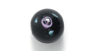 10CF709: CZ Satin With Flower Round Black 10mm 3PPK