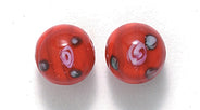8CF742: CZ Satin With Flower Round Red 8mm -5PPK
