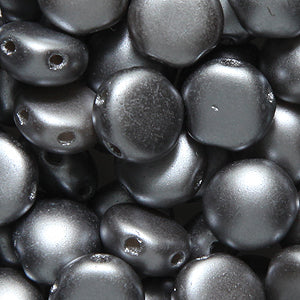 8CA604-P: CZ Candy Two Hole Gray Silver Pastel Pearl 8mm 250PC