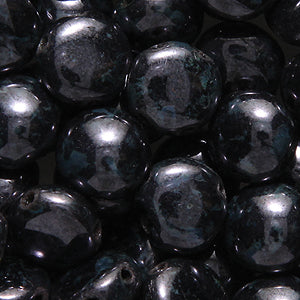 8CA109-92: CZ Candy Two Hole Purple Picasso Gold On Black 8mm 200PC