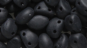30CA109-M: CZ Candy Oval Two Hole Black Matte 4x6mm 800PC