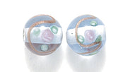 8FG272: CZ Round Flower/gold Dust LT Sapphire 8mm 5PPK