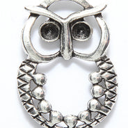 ME5980-S: PNDNT Owl On Branch Silver 27x47mm-5PC