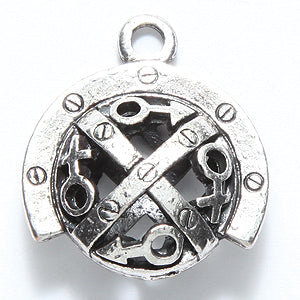ME4029-AS: Disc Gender Signs ANT Silver 21x23mm 3PC
