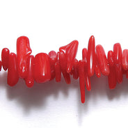 98ST440-1R: Bamboo Coral Red Dyed Thick 16" String