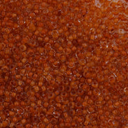 Antique Venetian Micro Seed Bead Color Lined Dark Orange - 10 Grams