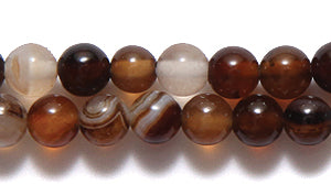 4ST458-R: Brown Banded Agate Round 4mm