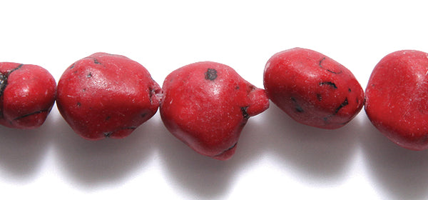 ST5605-395: Red Magnesite Nugget 20mm STR – Shipwreck Beads