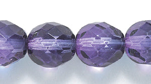 8FC5299-PCR: CZ FACET RD 2 Tone Fuchsia/amethyst 8mm-25PC