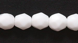6FC110: CZ FACET RD Opaque Alabaster White 6mm 300PC