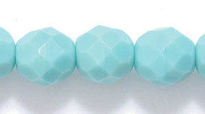 8FC185: CZ FACET RD Opaque Turquoise Green 8mm 150PC