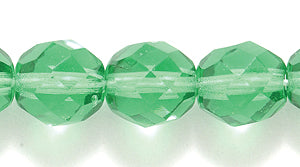 8FC284: CZ FACET RD TRANS Christmas Green 8mm-200PC