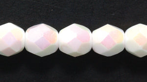 6FC511-F: CZ FACET RD Opaque White Full AB 6MM-400PC