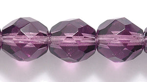 8FC297-5: CZ FACET RD TRANS LT Plum 8mm-500PC