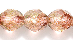8FC093: CZ FC Round Picasso Pink On Crystal 8mm 150PC