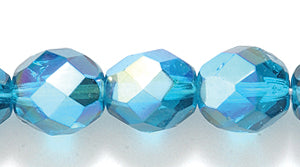 8FC566: CZ FACET RD DK MED Aqua AB 8mm-150PC
