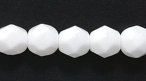 6FC112R: CZ FACET RD Opaque White 6mm 50PC