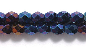 4FC579: CZ FACET RD Blue Iris 4mm-600PC