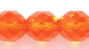 10FC234: CZ FACET RD TRANS Sun Orange 10mm-150PC