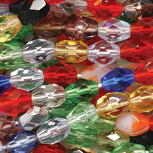 32FC9000R: CZ Faceted Oval All Color Mix 4x6mm-50PC