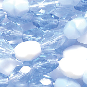 36FC9034R: CZ Faceted Oval Mix Sapphire/white/blue/crystal 6x8mm-25PC