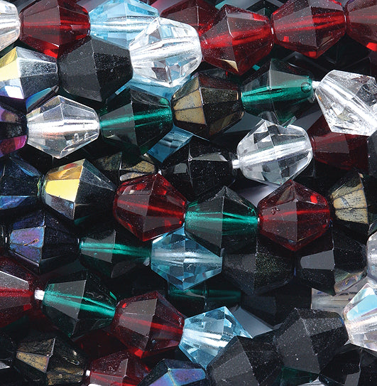 89FC999R: CZ Faceted Diamond All Mixed Up 9mm-40PC