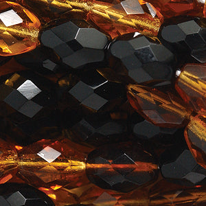 37FC9010R: CZ Faceted Oval Mix Topaz/black 7x9mm-30PC