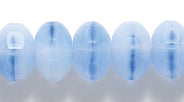 77FR5217R: CZ Faceted Rondelle 2 Tone Opal Blue White 9mm-50PC