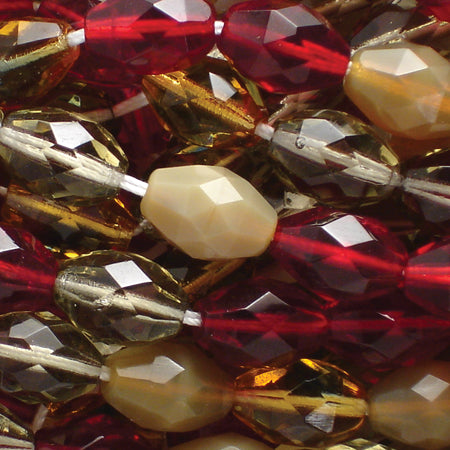 35FA9006-QR: CZ Global Faceted Garnet/gray/opal Brown 8x11m-20PC