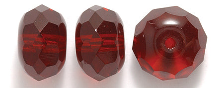 80FR246R: CZ Faceted Rondelle Trans Garnet 14mm Loose-6PC