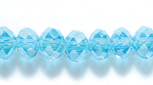 73CD563: Crystal Round Rondelle LT Aqua AB 4x6mm A A A 1STR