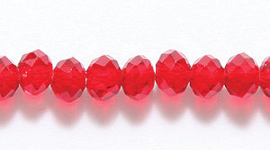 71CD244: Crystal Round Rondelle Ruby 3x4mm 1STR