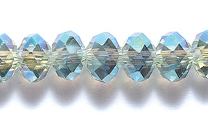 73CD554-76: Crystal Round Rondelle Topaz Blue AB 4x6mm 1STR