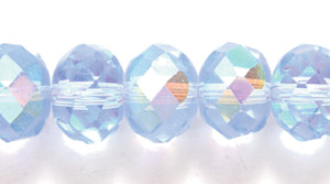 75CD572: Cut CRY  RNDL LT Sapphire AB 6x8mm 15-16" STR