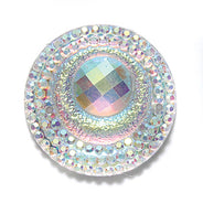 DZ9108-512: Resin Sew-on Peacock Round 20mm