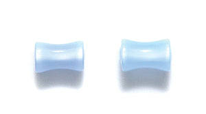 62DB672-NW: PL Dog Bone Moonglow Beads Lt Sapphire 4x6mm 100PC