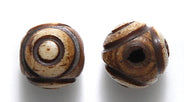 10BN155-C: Bone Carved Round Dark Antique Finish 10mm-25PC