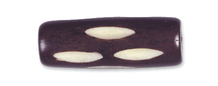 64BN109-CG: India Bone Tube Black Carved 1 Inch 15 Pieces