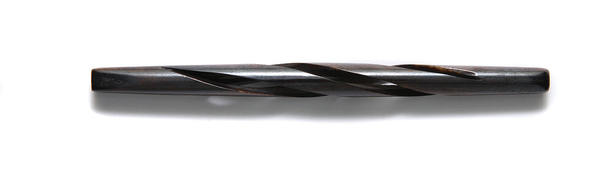 96IP158-S: India Bone Pipe 4 In Carved Swirl Dark Brown 4 Pieces