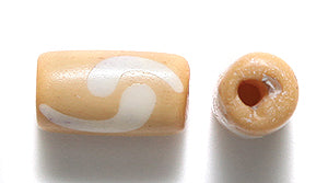 13BN153-W: India Bone Tube Tan White 7x13mm Average 35 Pieces