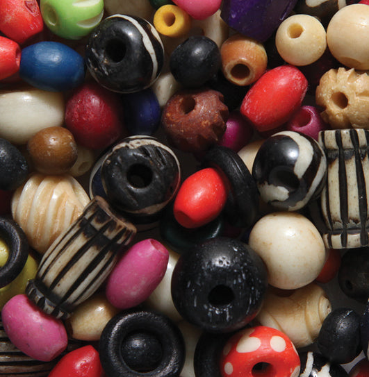 BN130: Bone Mix Assorted Size/shape Colors 5-12mm 100 Grams