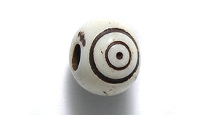10BN114-CC: Bone Round Carved Circles 10x8mm Average 30 Pieces